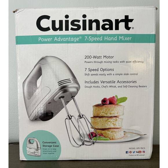 Cuisinart Power Advantage 7-Speed Handheld Mixer Plus Built In Storage Case NEW - Picture 1 of 6
